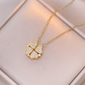 Collar Gargantilla con Colgantes de Corazones Trébol de 4 Hojas para Mujer oro