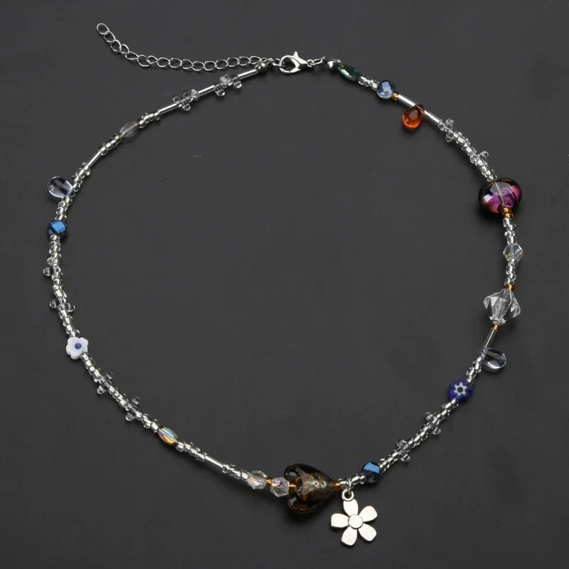 Collar con Colgantes de Flores para Mujer