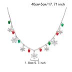 Collar con Colgantes de Copos de Nieve y Bolas de Navidad