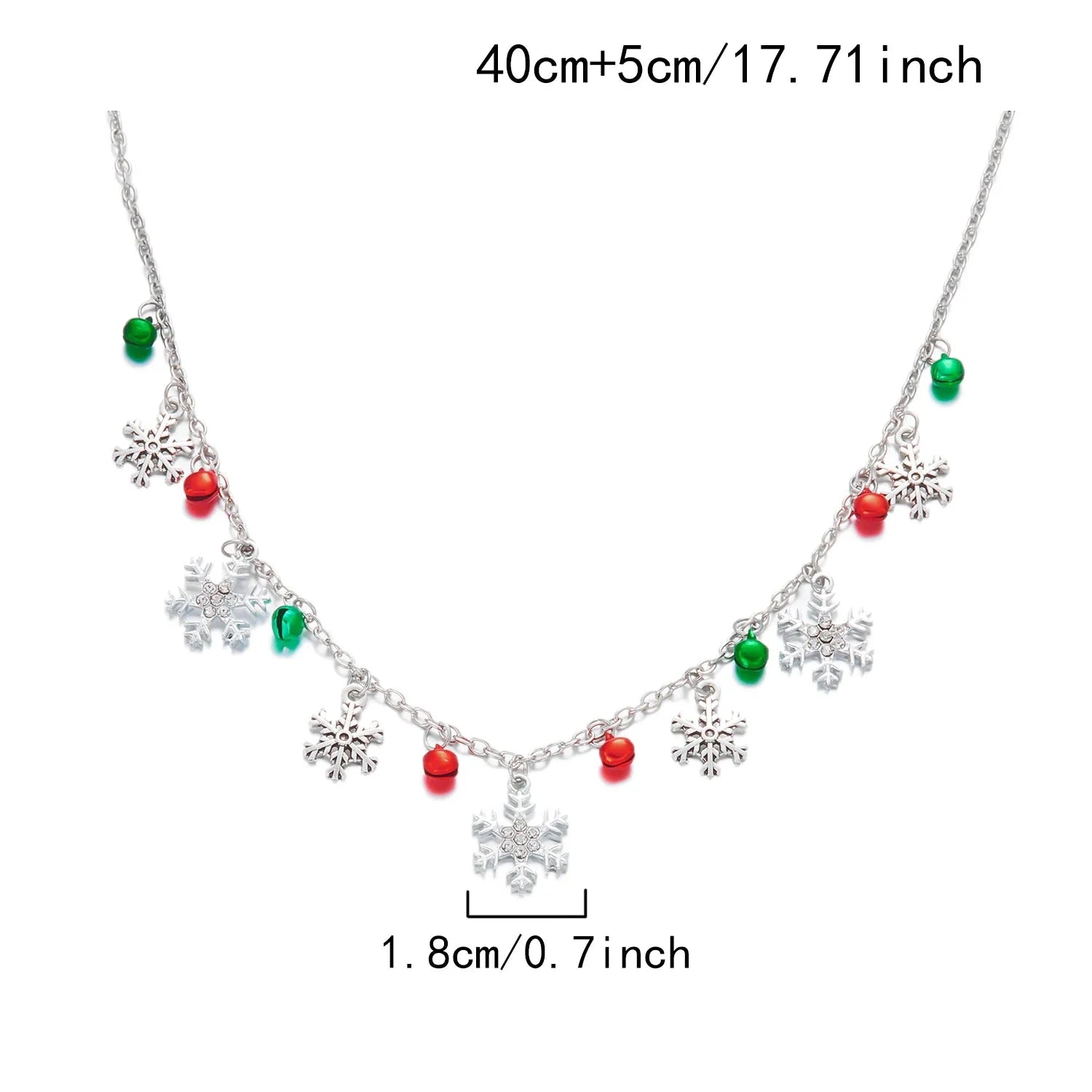 Collar con Colgantes de Copos de Nieve y Bolas de Navidad