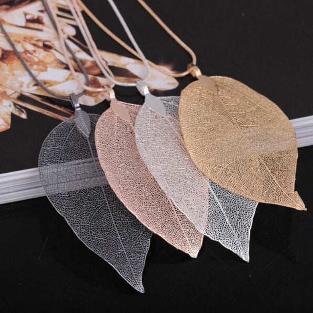 Collar Bohemio Hoja Colgante
