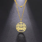 Collar Budista Flor de Loto oro
