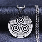 Collar Celta Colgante Triskel Vikingo Hombre Mujer Nórdico plata
