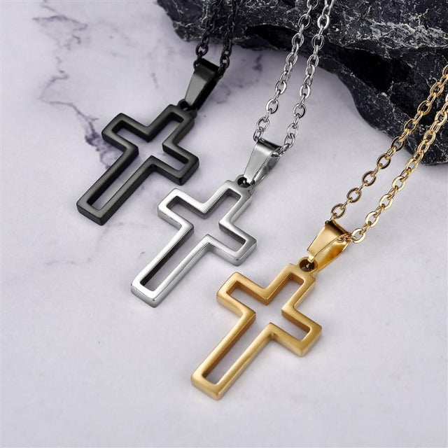 Collar Cristiano Colgante Cruz de Jesús Hombre Mujer