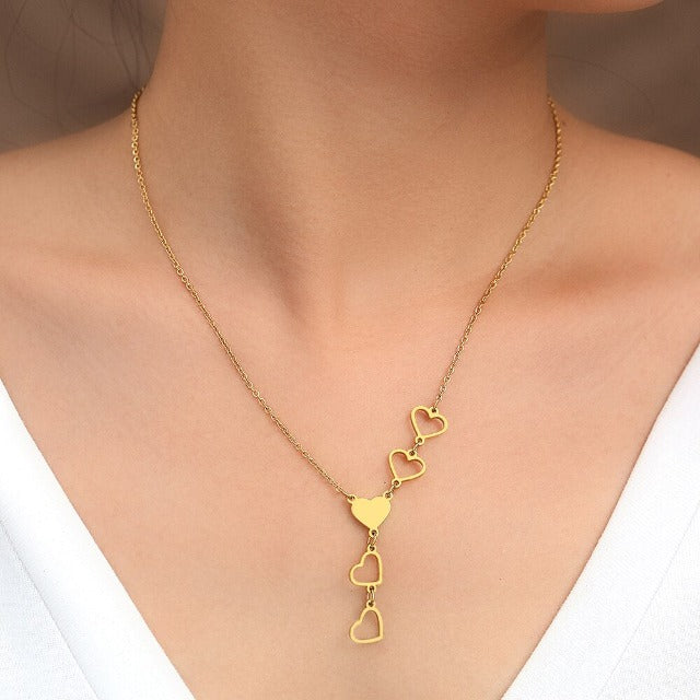 Collar Corazón Largo oro