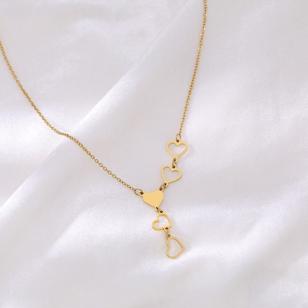 Collar Corazón Largo oro