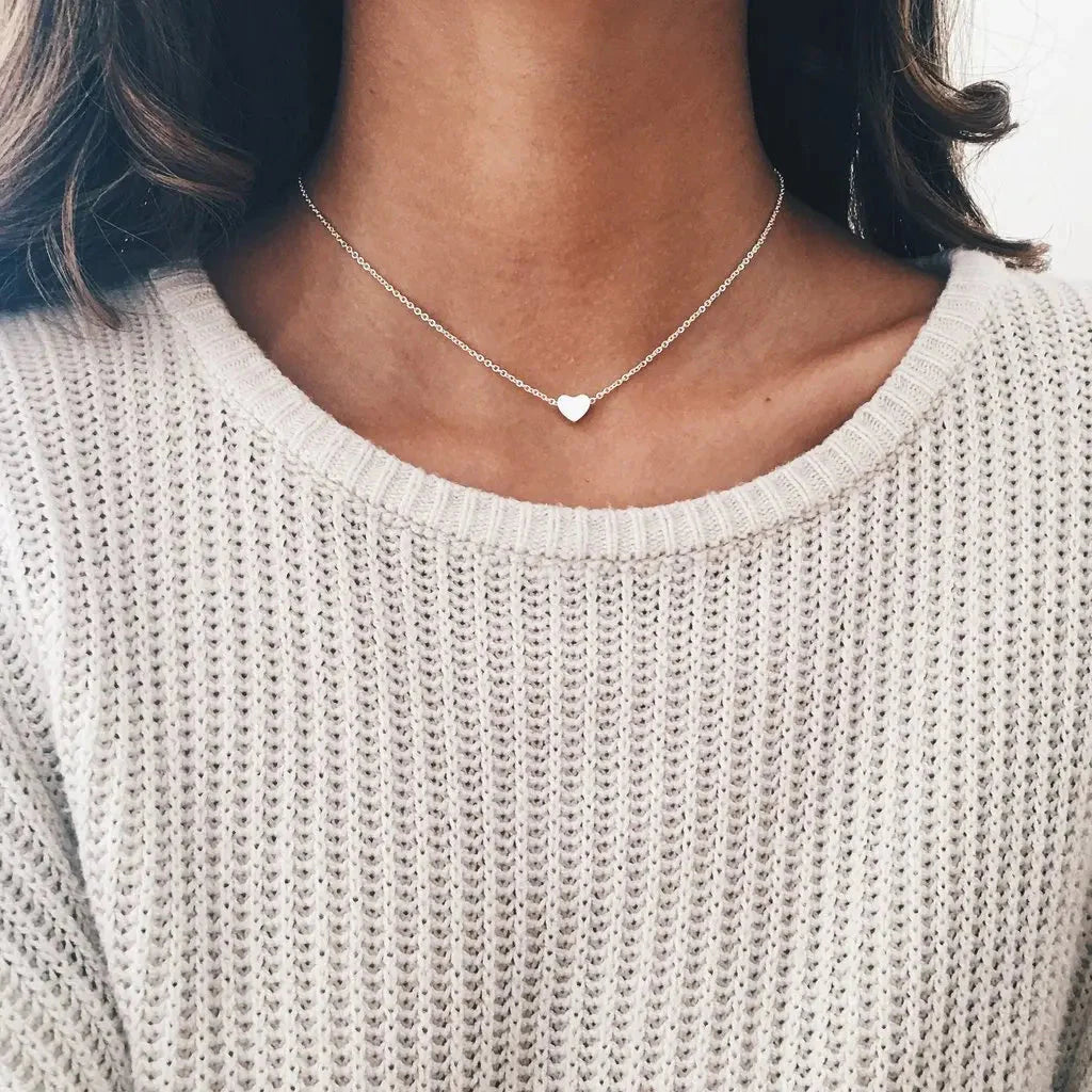 Collar Colgante Corazón Mujer plata