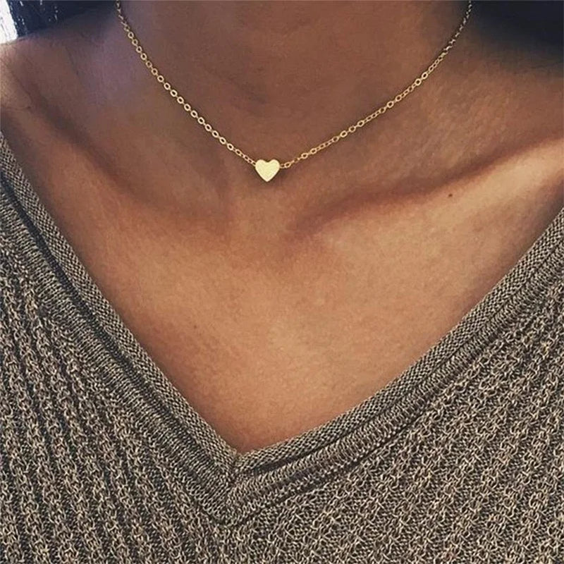 Collar Colgante Corazón Mujer oro