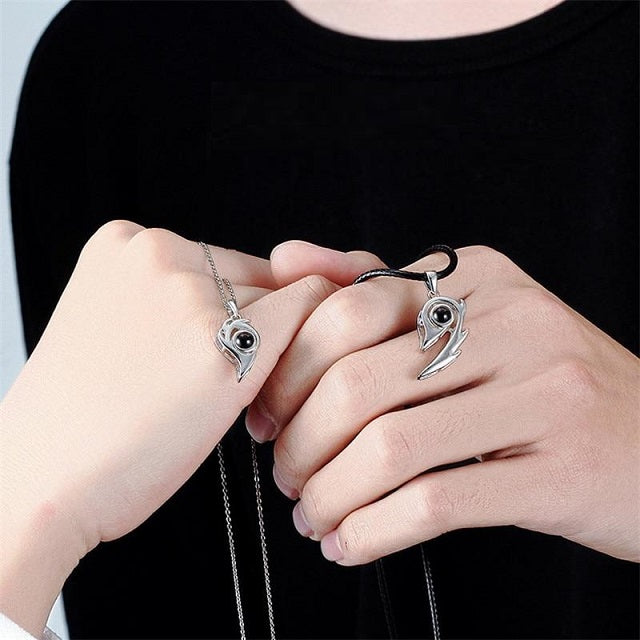 Collar Corazón Separables para Pareja plata