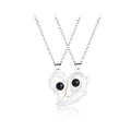 Collar Corazón Separables para Pareja plata