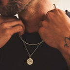 Collar Brújula para Hombre Oro & Plata plata