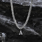 Collier cubain pour homme avec pendentif initiale - lettre