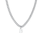 Collier cubain pour homme avec pendentif initiale - lettre