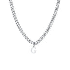 Collier cubain pour homme avec pendentif initiale - lettre