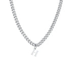 Collier cubain pour homme avec pendentif initiale - lettre