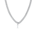 Collier cubain pour homme avec pendentif initiale - lettre