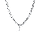 Collier cubain pour homme avec pendentif initiale - lettre