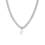 Collier cubain pour homme avec pendentif initiale - lettre