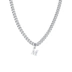 Collier cubain pour homme avec pendentif initiale - lettre