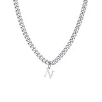 Collier cubain pour homme avec pendentif initiale - lettre