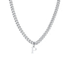 Collier cubain pour homme avec pendentif initiale - lettre