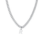 Collier cubain pour homme avec pendentif initiale - lettre