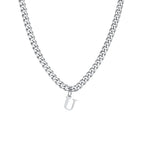 Collier cubain pour homme avec pendentif initiale - lettre