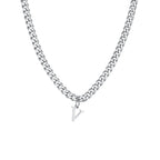 Collier cubain pour homme avec pendentif initiale - lettre