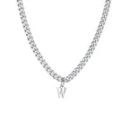 Collier cubain pour homme avec pendentif initiale - lettre