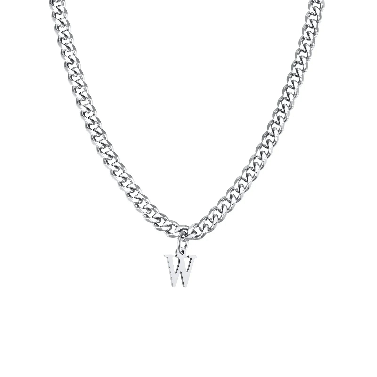 Collier cubain pour homme avec pendentif initiale - lettre