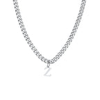 Collier cubain pour homme avec pendentif initiale - lettre