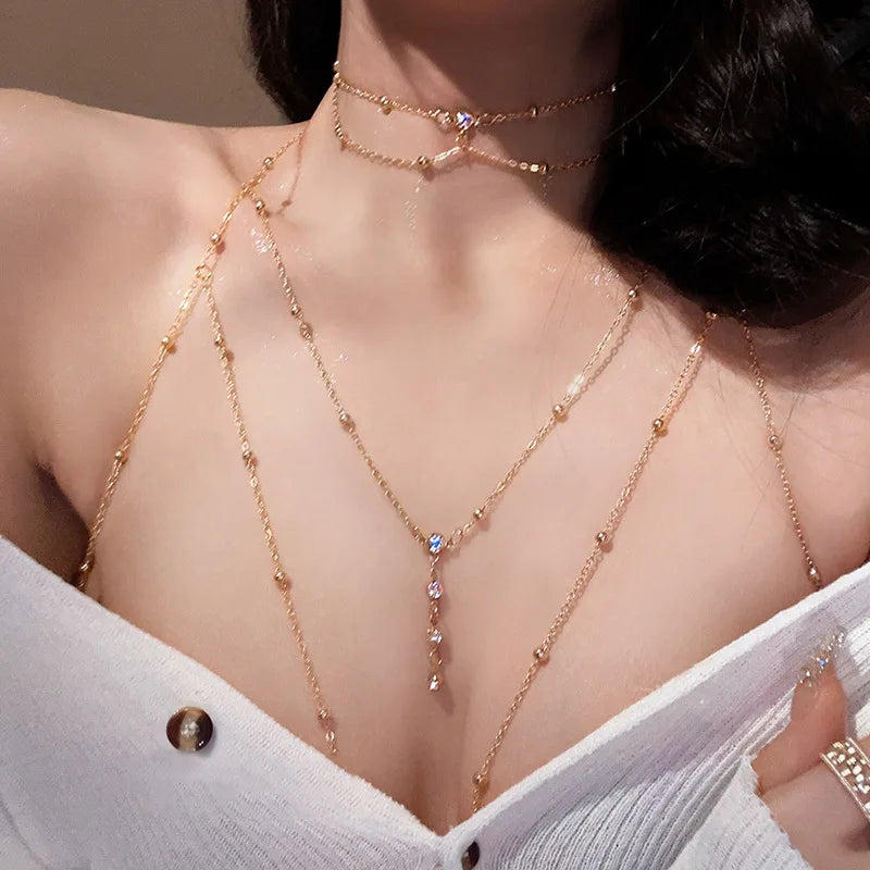 Collar de Escote Cadena Mujer Joya Escote Busto