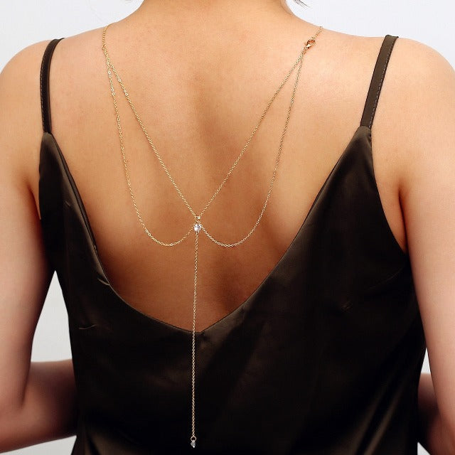 Collar para la Espalda Bohemio para Mujer oro
