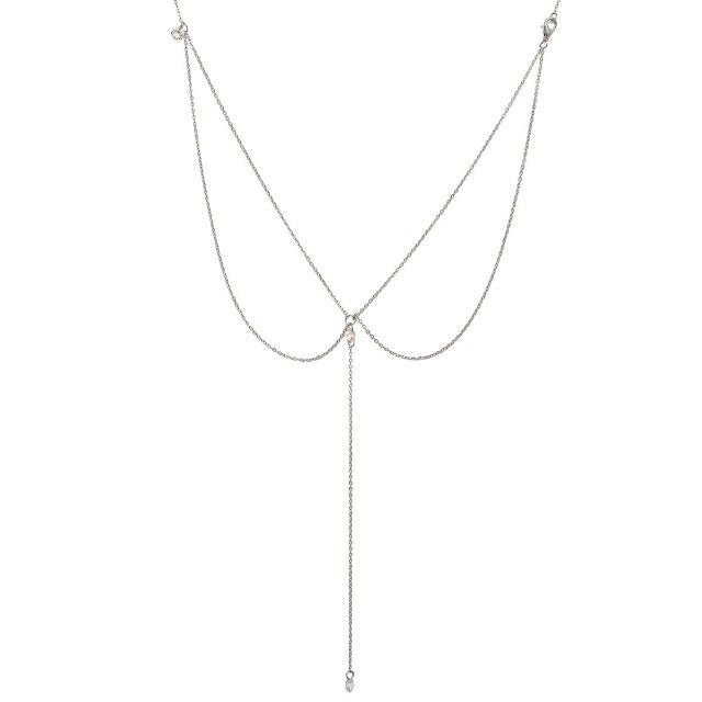 Collar para la Espalda Bohemio para Mujer plata