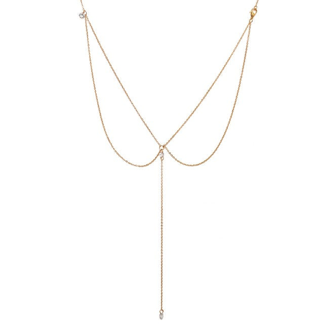 Collar para la Espalda Bohemio para Mujer oro