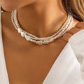 Collar de Perlas Blancas Gargantilla Mujer
