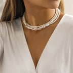 Collar de Perlas Blancas Gargantilla Mujer