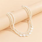 Collar de Perlas Blancas Gargantilla Mujer