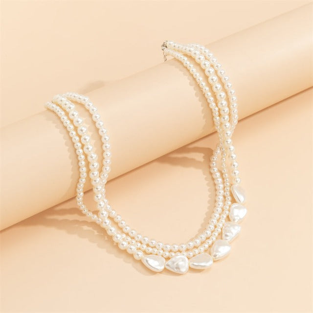 Collar de Perlas Blancas Gargantilla Mujer