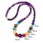 Collar de Protección con Colgante de Piedras 7 Chakras amatista