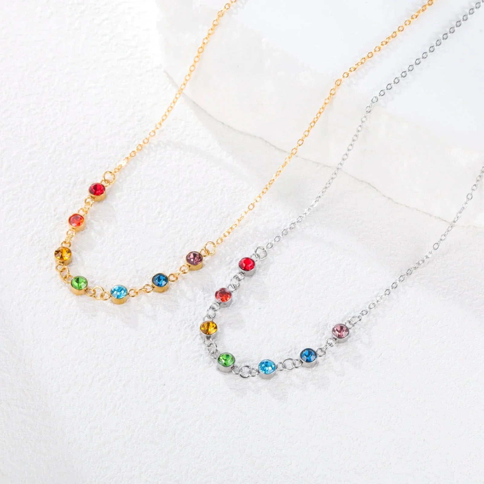 Collar de Protección con Colgante de Piedras 7 Chakras para Mujer oro