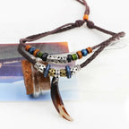 Collar Doble con Colgante Diente de Tiburón