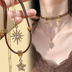 Collar Doble Colgante Sol