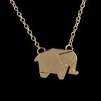 Collar Elefante Origami oro