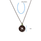 Collar de Cuerda con Colgante Redondo para Mujer