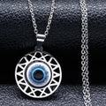 Collar y pendientes con colgante de mal de ojo azul turco collar
