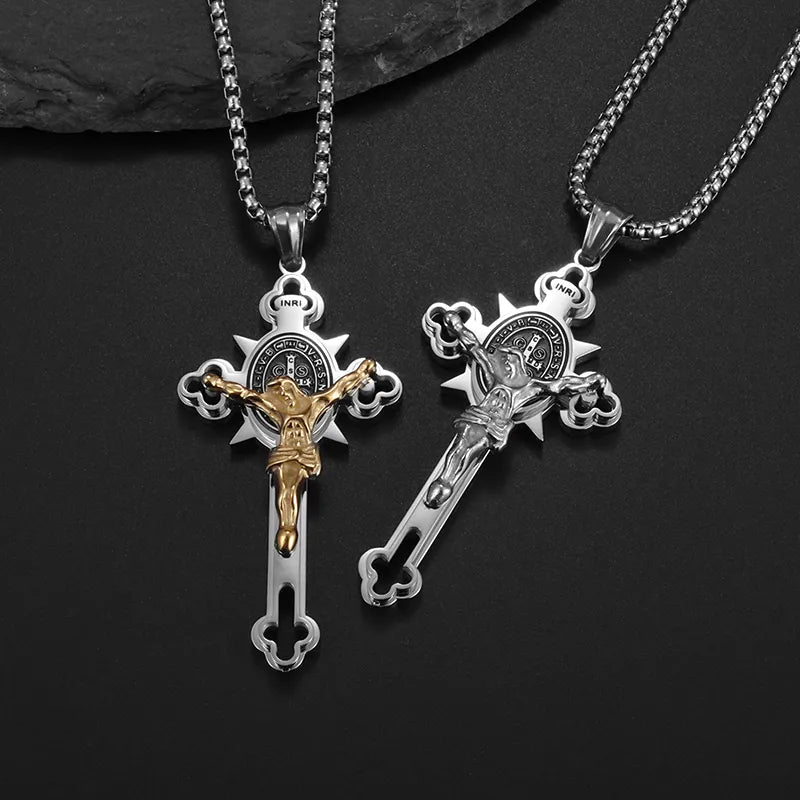 Collar y Colgante Cruz de San Benito Jesús