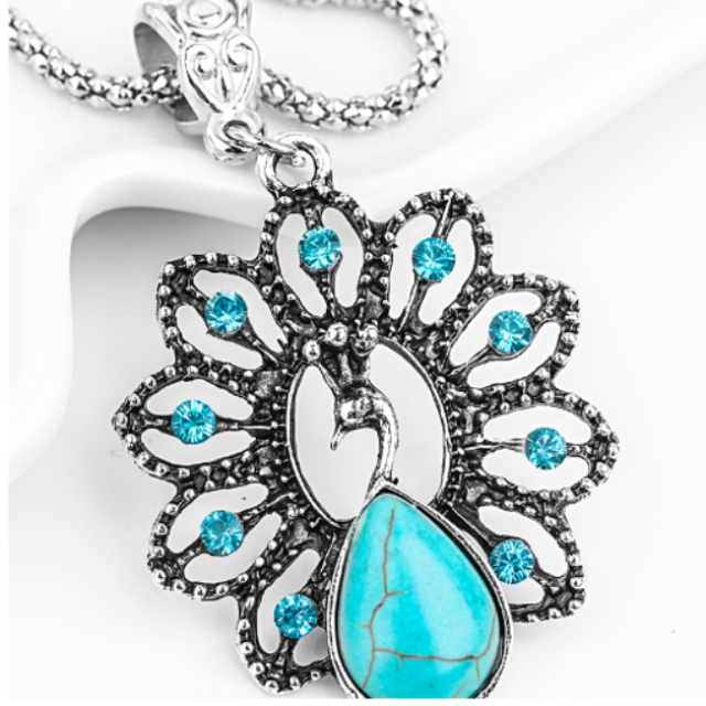 Collar Étnico de Plata y Turquesa