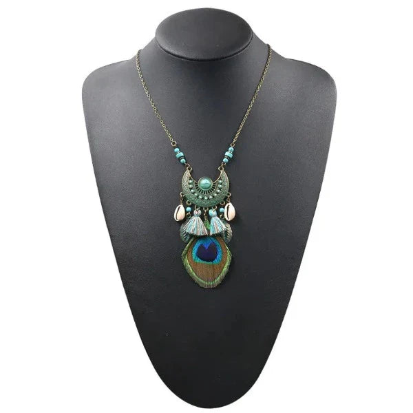 Collar Étnico Pavo Real