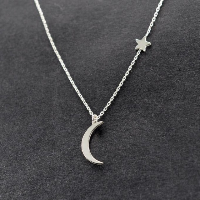 Collar Estrella & Luna Plata